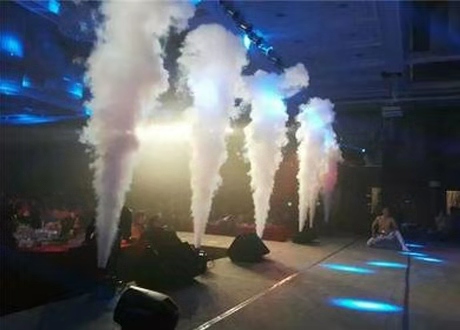 莲洲开业典礼舞台气氛道具气柱机烟雾机3D全息启动球