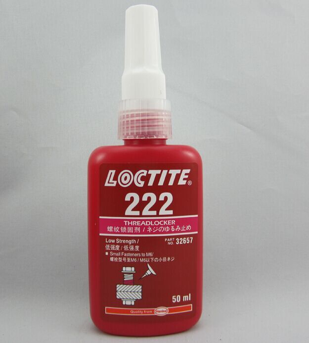 乐泰222胶水是一种单组分 触变性粘度 低强度 易拆卸 厌氧型螺纹锁固剂