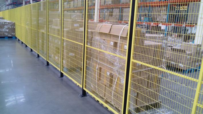 仓库室内区域隔断钢丝网工厂金属框架围栏网隔离栅
