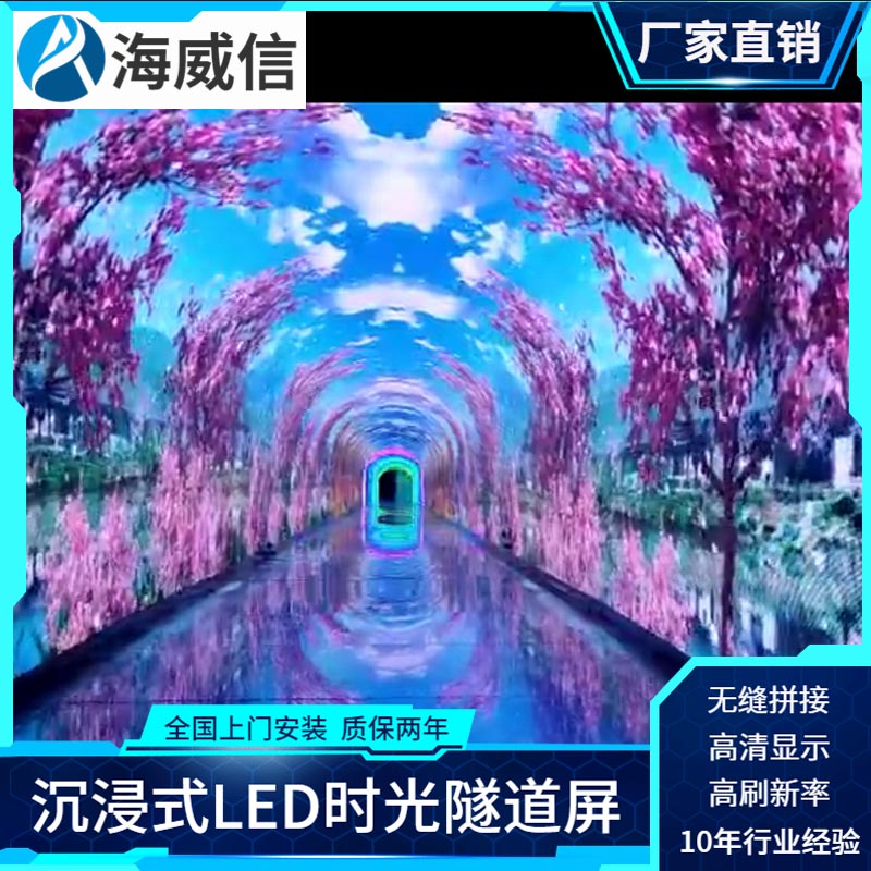 led时光隧道显示屏景区商场互动全景体验3D时空穿梭全彩电子显示屏