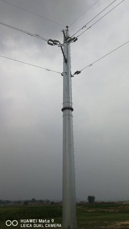 热镀锌10kv终端钢杆 电力输电18米终端钢杆