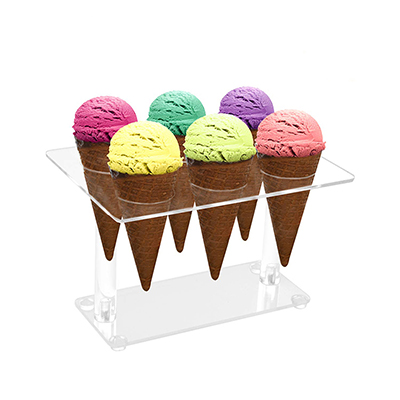 亚克力雪糕架 方形冰淇淋蛋筒寿司手卷展示支架6孔