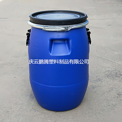 50升法兰塑料桶50L抱箍塑料桶