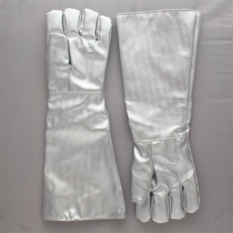 铝箔耐高温隔热手套工业防火冶炼熔炼五指铝箔手套防辐射热1000度
