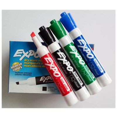 美国三福比百美Expo80001低气味白板笔 斜头 可擦环保方嘴白板笔