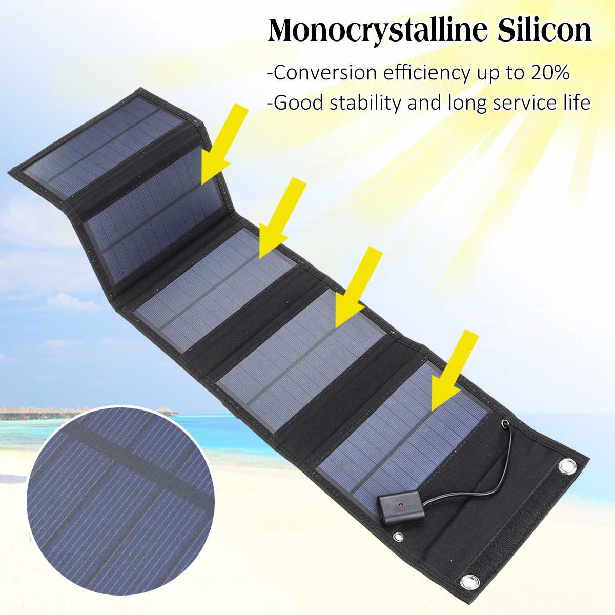 便捷式太阳能折叠包发电板 户外旅行自驾游野餐游艇应急**太阳能充电板