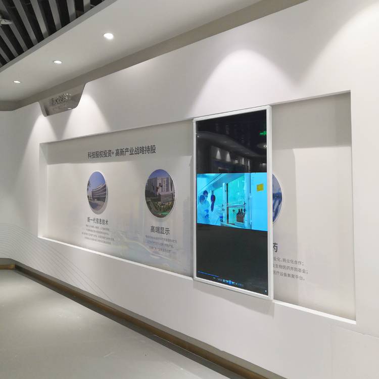 智能液晶滑轨屏 展厅多媒体设备互动滑轨屏