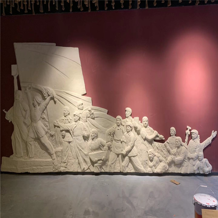 珠海玻璃钢革命主题雕塑宣传墙