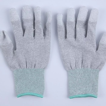 针织手套pu涂掌手套 碳纤维防护手套