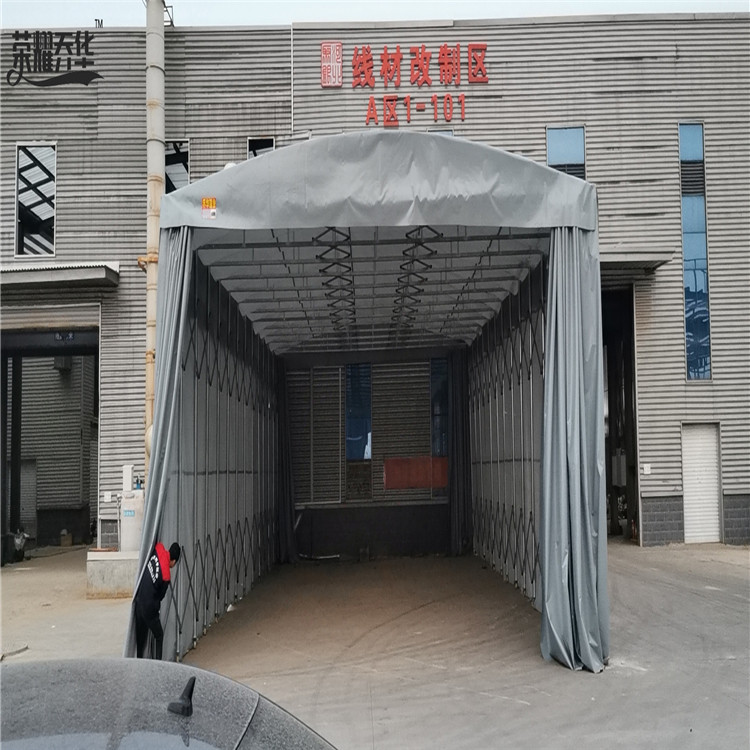 北京二手电动伸缩雨蓬费用 电动大型推拉伸缩雨棚 过硬的施工设备