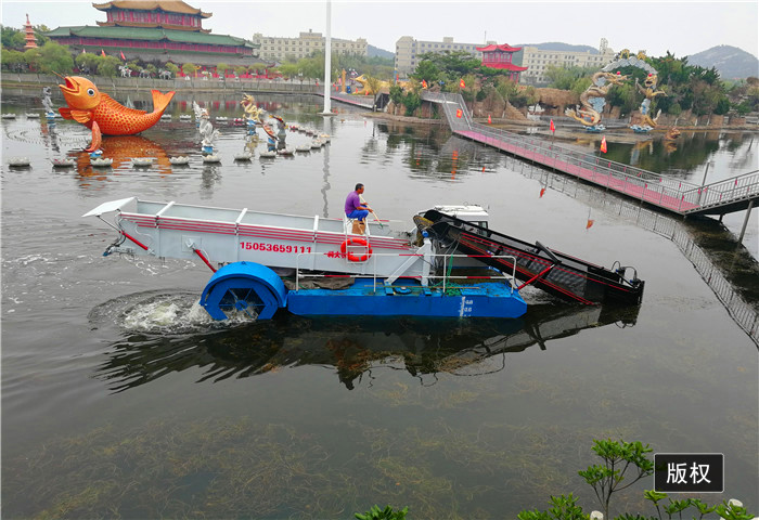 江苏河道保洁船 各类水草收割机械 小型全自动割草船