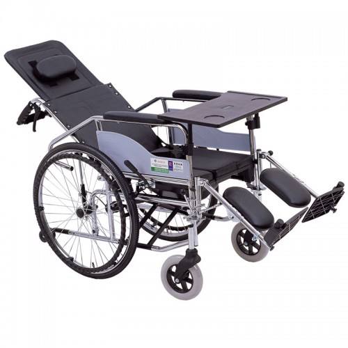 温州骨伤残疾人老年人康复护理可躺高靠背轮椅推椅推车带便