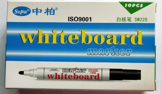 中柏SW228白板笔环保水性可擦不可加墨彩色黑红蓝易擦