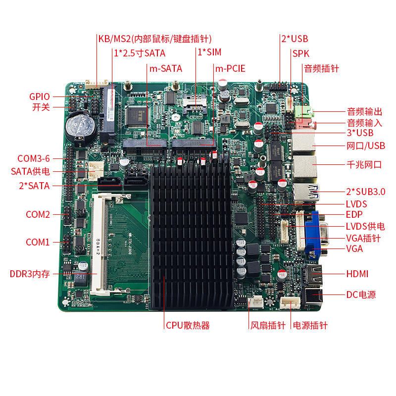 ITX主板柜员机J1900主板自助设备J1900主板2网口J1900主板多串口J1900主板
