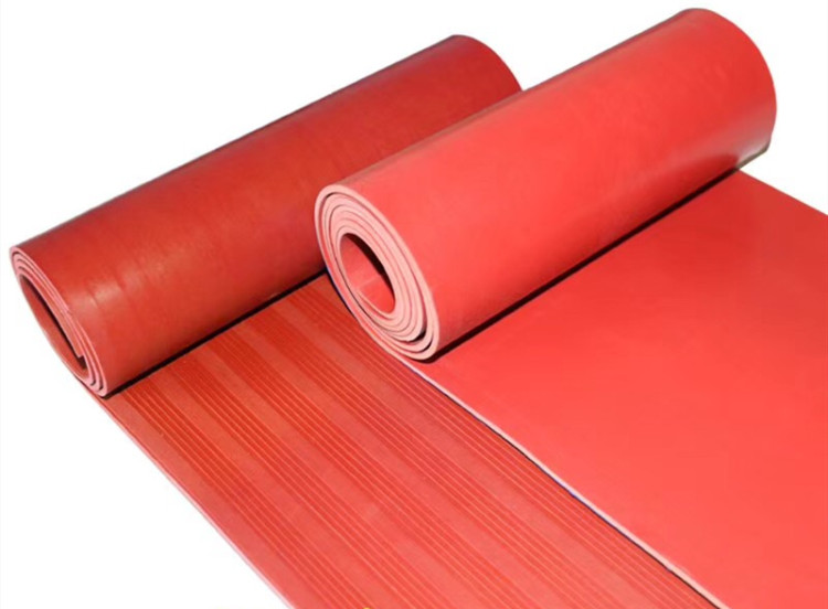 供应防滑红色绝缘橡胶板条纹橡胶垫高压绝缘橡胶5mm绝缘板