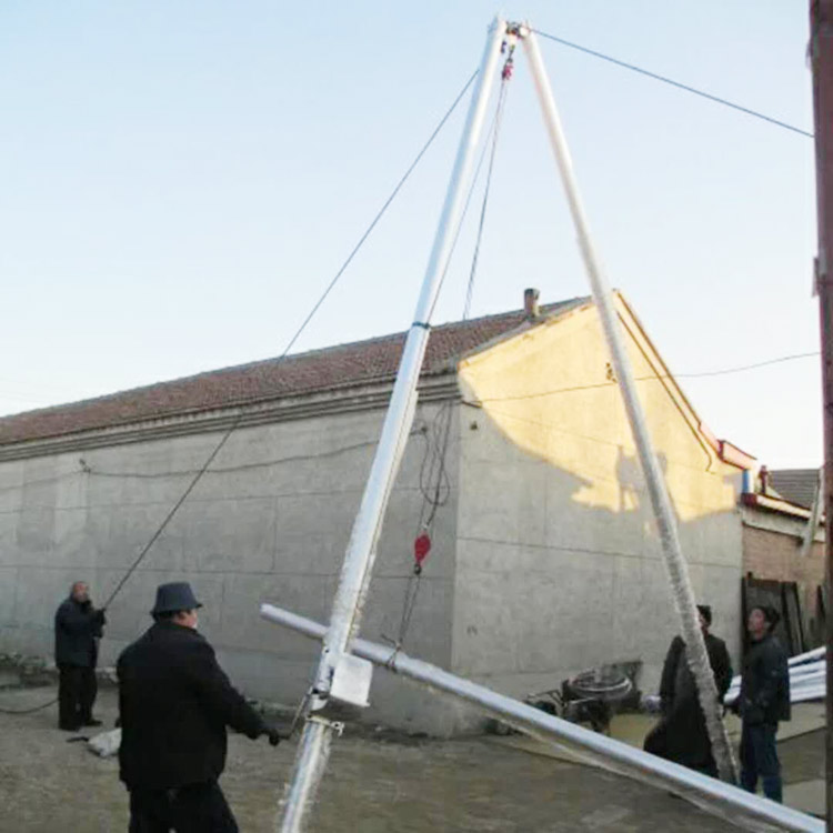 海南省立10米水泥铝合金扒杆起重工具
