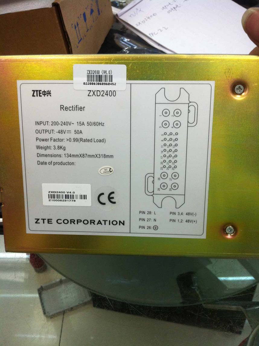 中兴通讯ZXD2400 V4.0、ZXD2400 V4.1、ZXD2400 V4.2整流模块供应