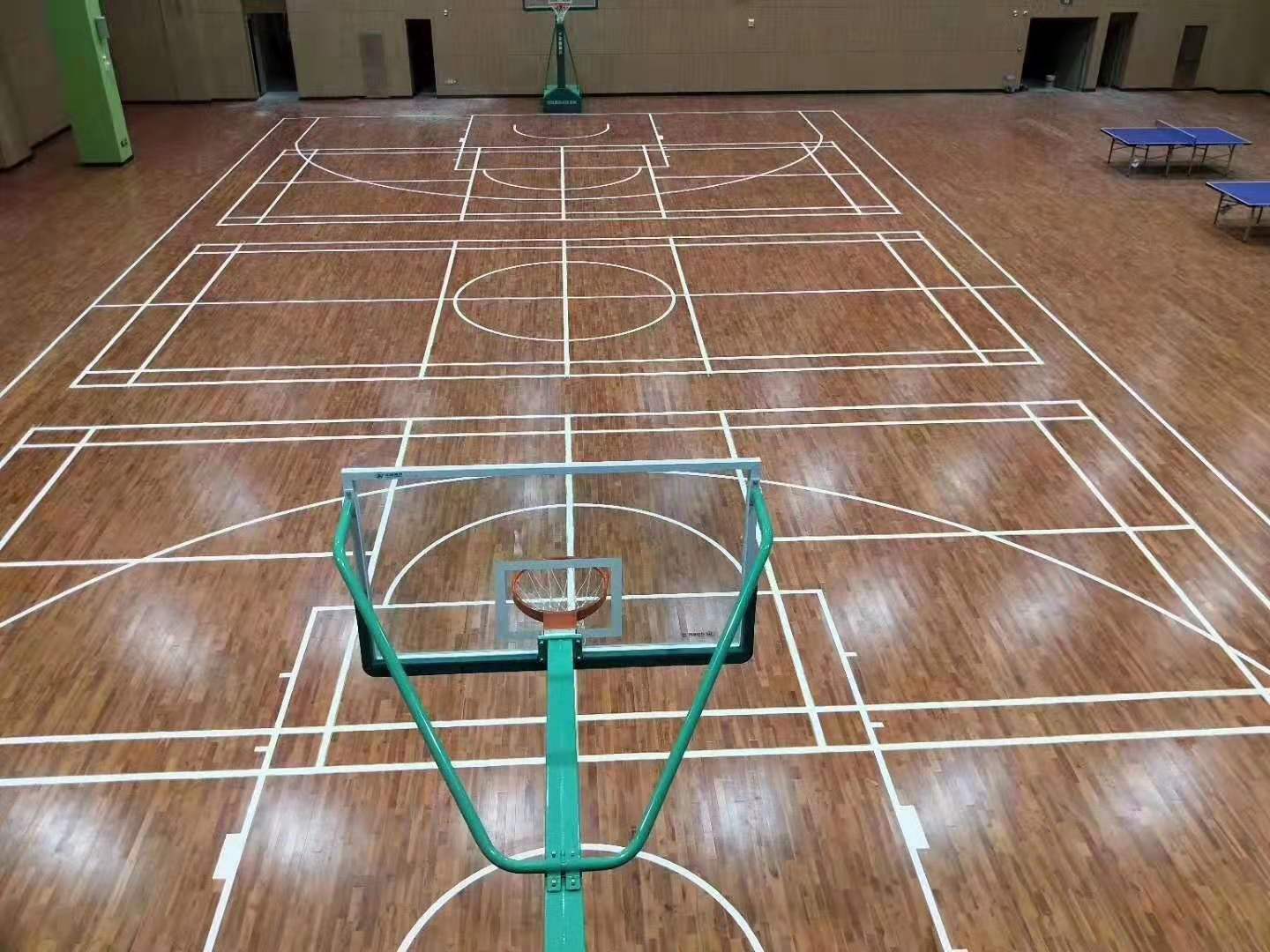 泸州企口篮球运动木地板 B级篮球木地板 长期维护保养