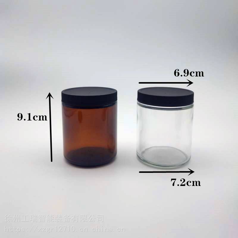广口瓶玻璃透明采样瓶大口土壤瓶食品瓶分装密封茶叶罐瓶四氟垫片