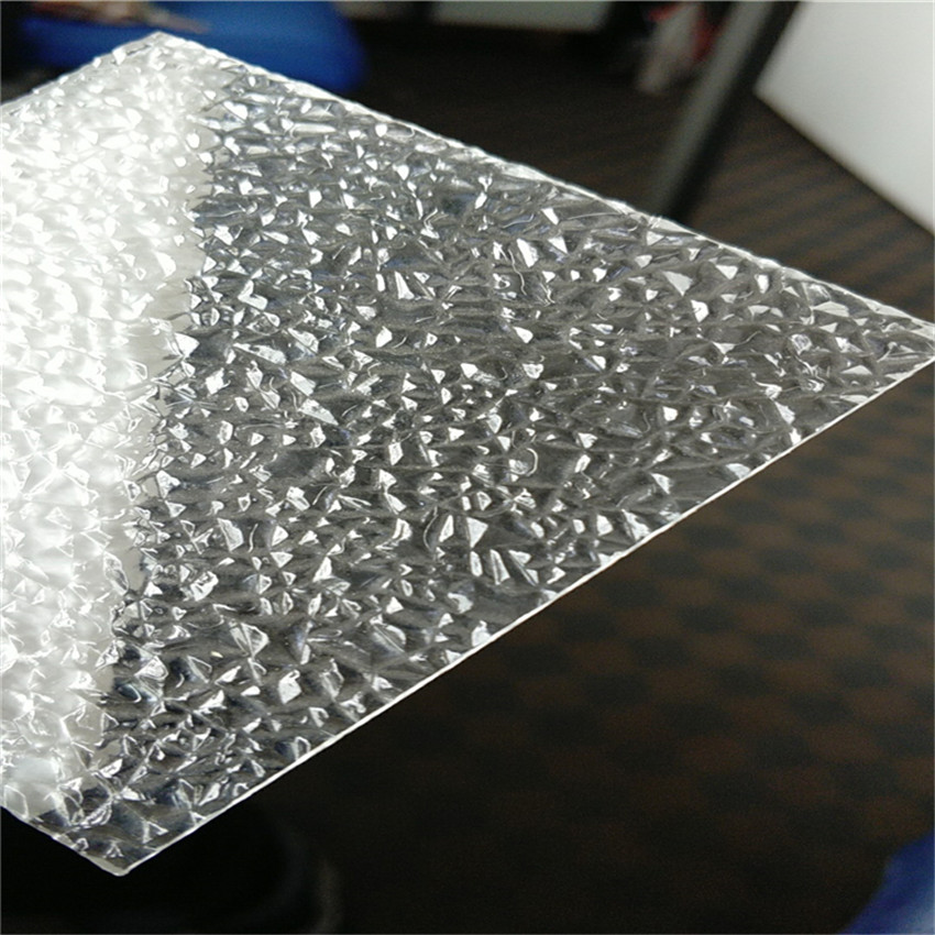 钻石颗粒耐力板-4毫米颗粒板厂家定制-透明荔枝纹PC板厂家