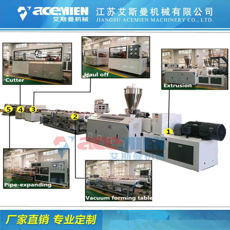 PVC110-315管材挤出机生产线设备 杭州艾斯曼机械PVC管材设备生产线