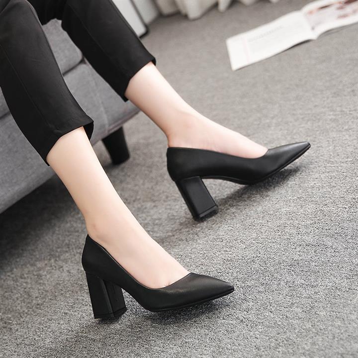 广州凯捷工鞋女工作鞋工装鞋黑色真皮生产厂家