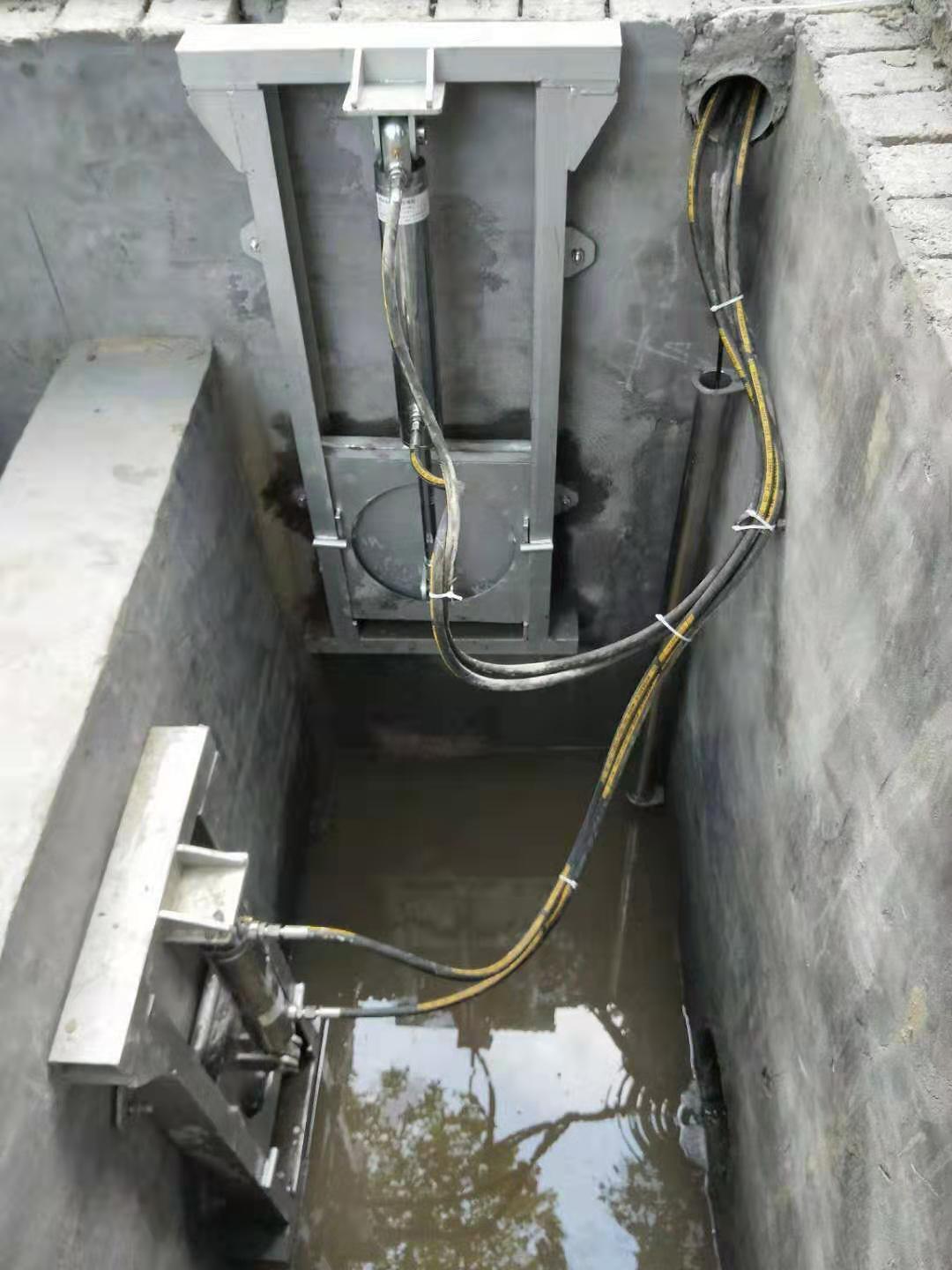 淮南液动下开式堰门，一体化预制泵站，液动限流闸门