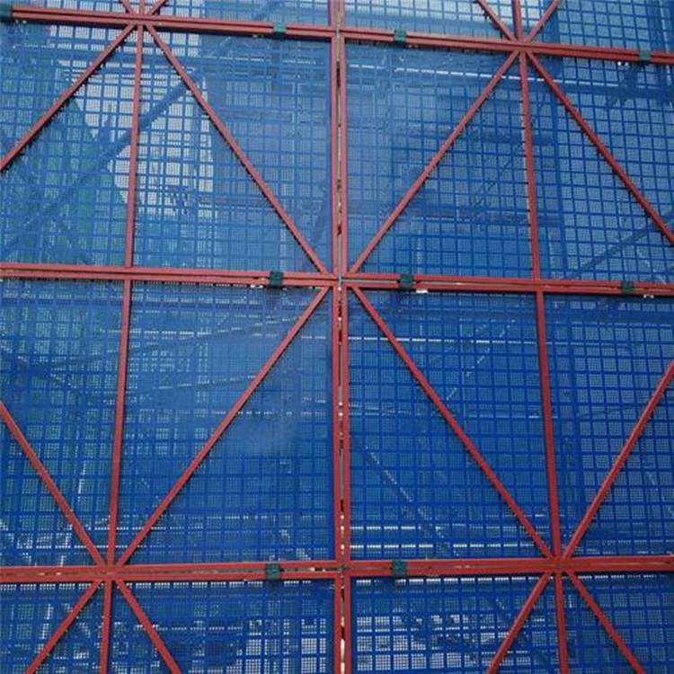 米字型爬架网 爬架网圆孔厂家 环保低碳钢板喷塑外围网