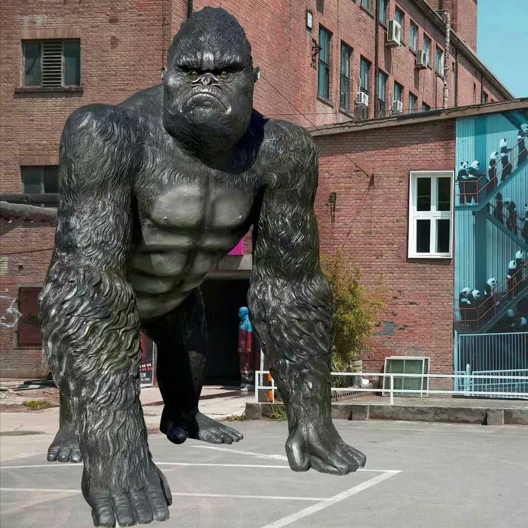 黑猩猩雕塑厂家-户外黑猩猩雕塑厂家-玻璃钢黑猩猩雕塑厂家