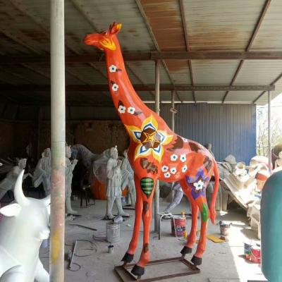仿真长颈鹿雕塑厂家-彩绘长颈鹿雕塑厂家-户外长颈鹿雕塑厂家