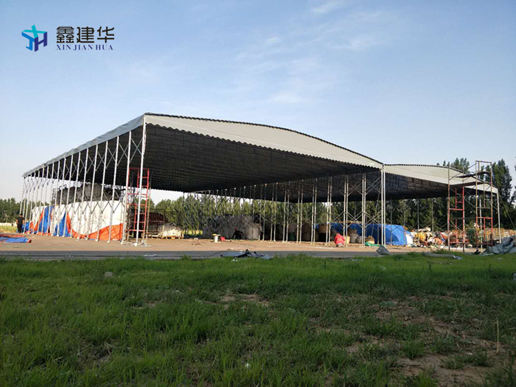 天津定制户外遮阳推拉雨棚活动产房仓储帐篷专业设计