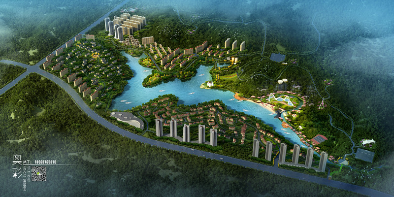 园林河道景观效果图制作 杭州做景观效果图的公司 室外效果图制作
