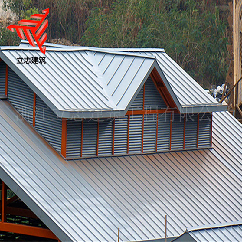 别墅金属屋面 铝镁锰矮立边屋面系统 立边咬合防水屋面板