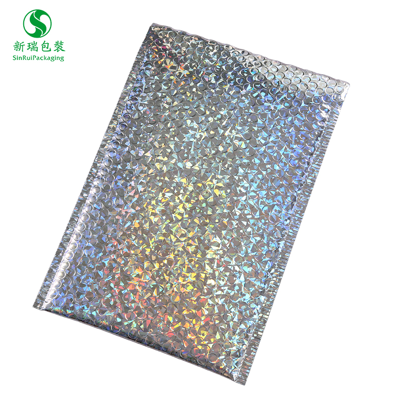 镀铝膜气泡袋 高档服装包装袋气珠膜 镭射膜气泡信封袋定制