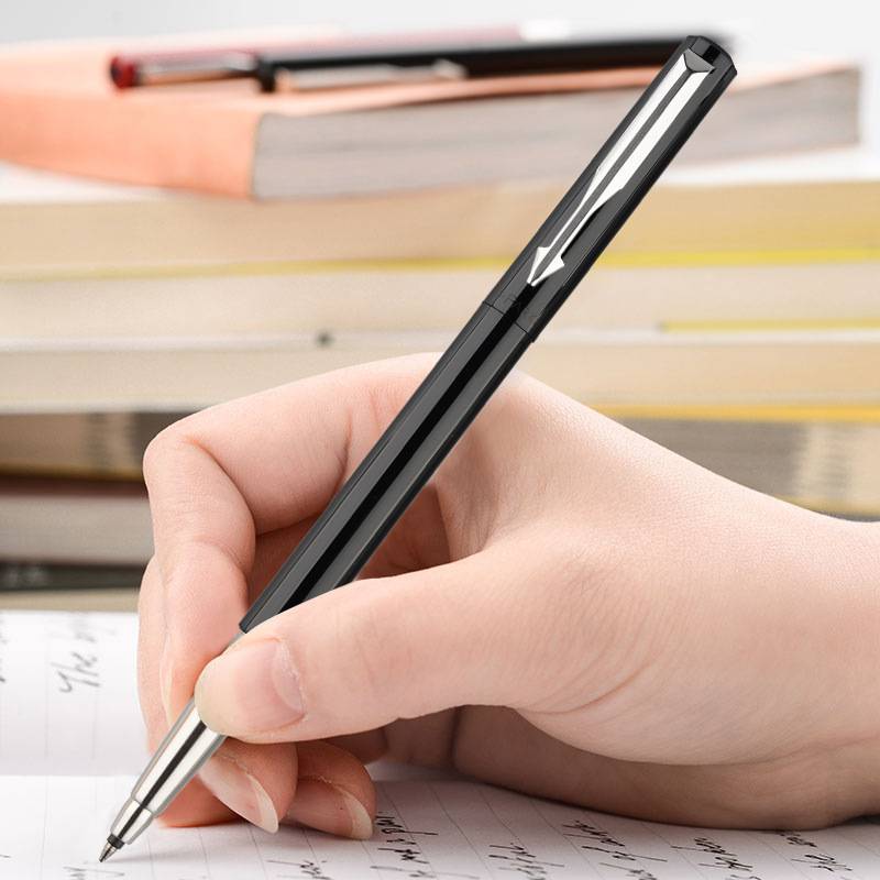 PARKER派克签字笔 威雅黑色胶杆宝珠笔 商务办公成人学生用中性笔
