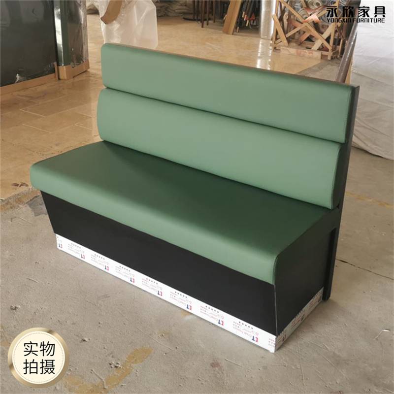 平南县汉堡店家具定制固定式钢木双人位餐桌椅