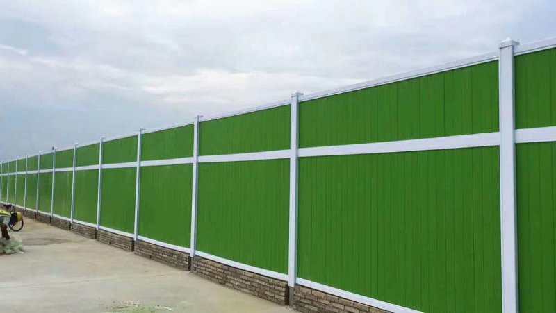 工程临时建筑工地施工PVC围挡道路**护栏草坪泡沫彩钢塑钢围挡