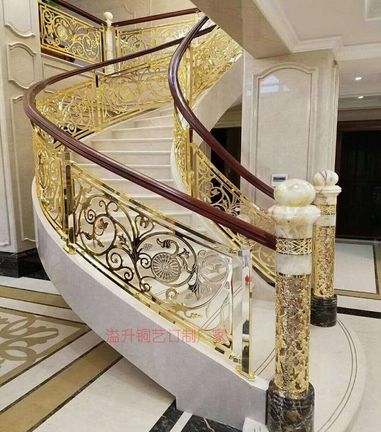 铜楼梯流行的款式及颜色效果图