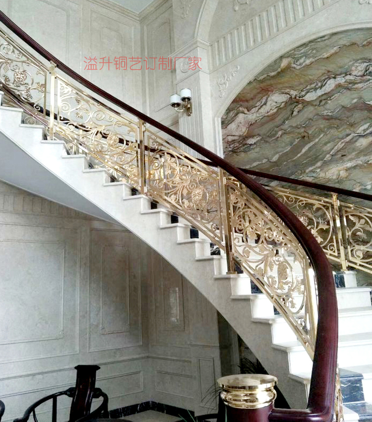 永修县玫瑰金楼梯扶手有着现代的色彩