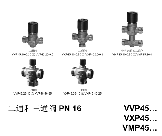 西门子VVP45/VXP45房间和区域控制的阀门及执行器