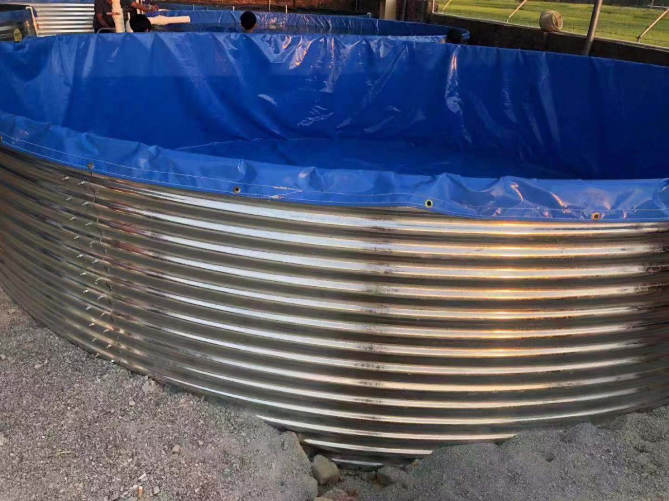 新型镀锌板圆形帆布池 简易安装水产养殖池 水产养殖可以选择帆布鱼池