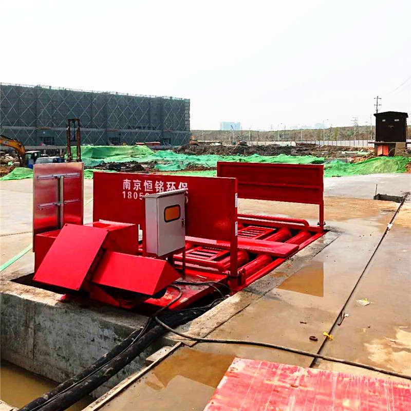 扬州工地泥土车辆滚轮式洗车槽文明工地