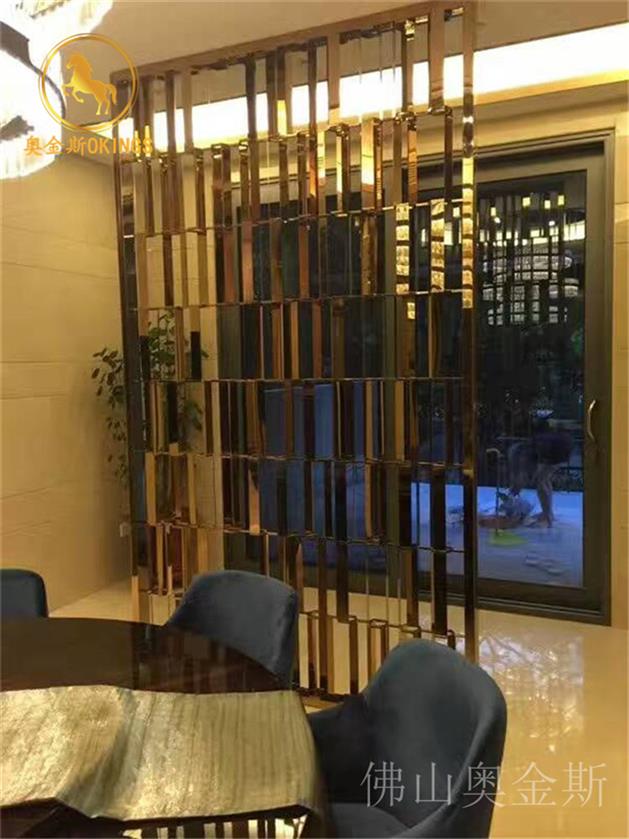 奥金斯优质镀铜屏风隔断已成室内装饰品的主角