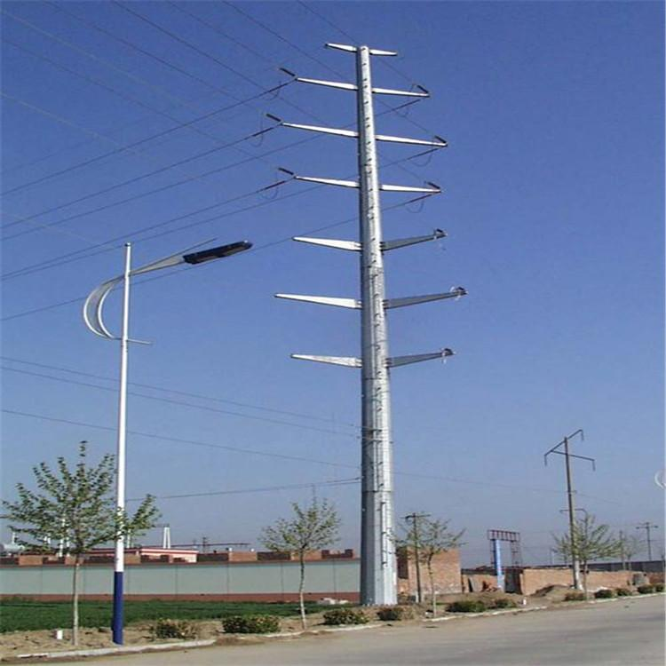 10KV单回直线杆塔16米电力钢杆 来图定制