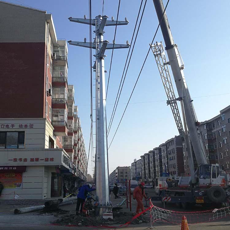 南宁市电力输电66kv终端钢管塔热镀锌18米钢管塔