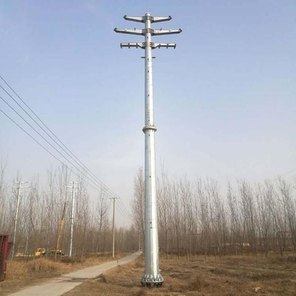 安顺市热镀锌110kv电力钢管塔双回路电力钢管塔