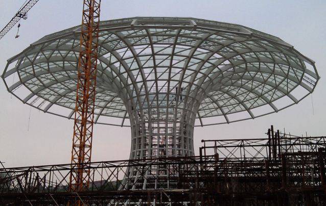 安徽五道安体育馆足球场钢结构管桁架相贯线弯管加工中心