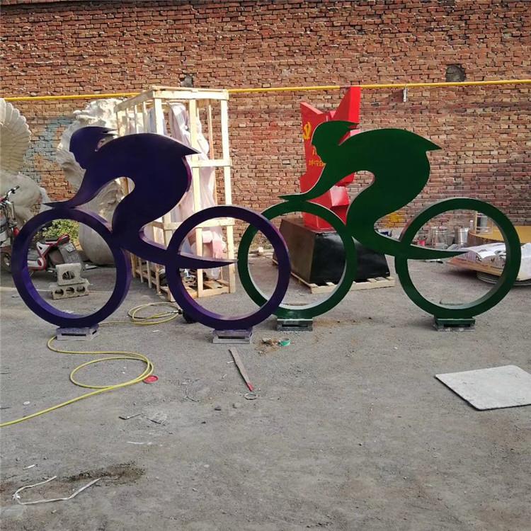 运动型雕塑 骑自行车人物雕塑
