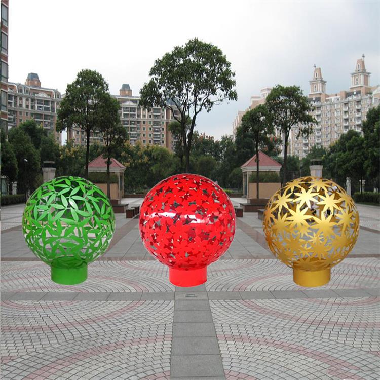 不锈钢灯光镂空球雕塑 球型景观雕塑 供应商