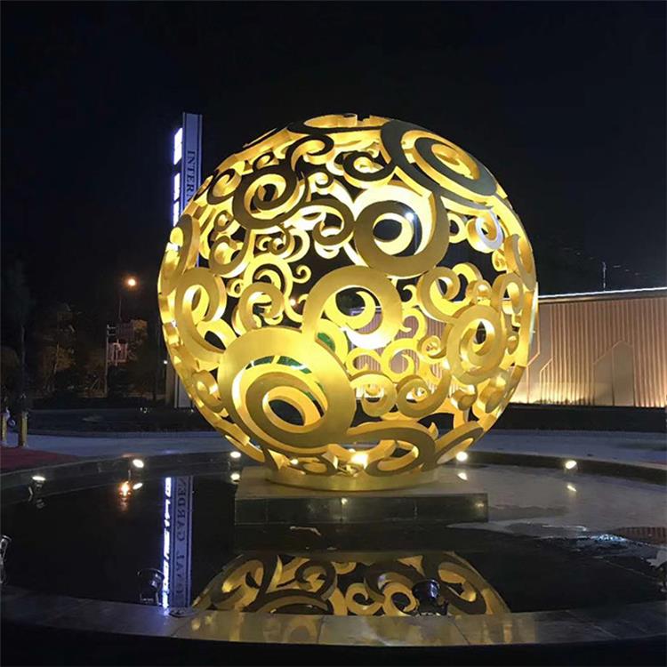 加工 不锈钢圆球雕塑 镂空球不锈钢雕塑